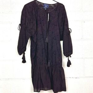 NWT! Anthro Maeve black crochet swimsuit cover-up OS